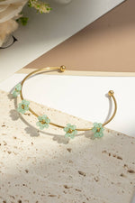 Charger l'image dans la galerie, COSMOS - Bracelet jonc doré fleurs colorées délicates acier lumineux
