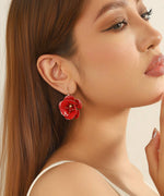 Charger l'image dans la galerie, Blossom bijoux - Boucles d’oreilles dormeuses fleur superposée – 26AHBOL063
