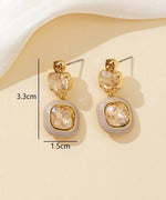 Charger l'image dans la galerie, Blossom bijoux - Boucles d’oreilles à clou strass carré émaillé – 26PEBOL009
