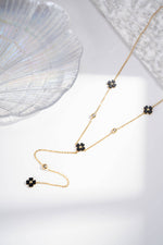 Charger l'image dans la galerie, COSMOS - Collier Y fleur chic acier inoxydable délicat élégant modern
