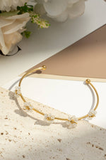 Charger l'image dans la galerie, COSMOS - Bracelet jonc doré fleurs colorées délicates acier lumineux
