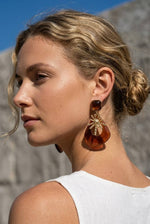 Charger l'image dans la galerie, COSMOS - Boucles d’oreilles ambre doré résine élégantes rétro soleil
