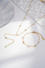 Charger l'image dans la galerie, COSMOS - Collier Y fleur chic acier inoxydable délicat élégant modern
