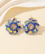 Charger l'image dans la galerie, Blossom bijoux - Boucles d’oreilles fleur à sequins &amp; strass – 26PEBOL024
