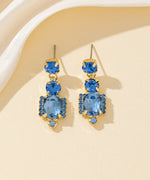 Charger l'image dans la galerie, Blossom bijoux - Boucles d’oreilles à clou strass rectangle  – 26PEBOL008

