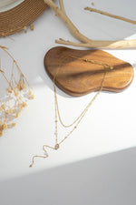 Charger l'image dans la galerie, COSMOS - Collier long motif ovale raffiné en forme Y acier inoxydable
