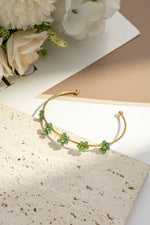 Charger l'image dans la galerie, COSMOS - Bracelet jonc doré fleurs colorées délicates acier lumineux
