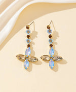 Charger l'image dans la galerie, Blossom bijoux - Boucles d’oreilles croix strass &amp; fleurs – 26PEBOL025
