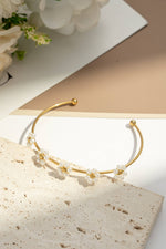 Charger l'image dans la galerie, COSMOS - Bracelet jonc doré fleurs colorées délicates acier lumineux
