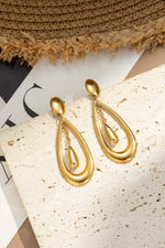Charger l'image dans la galerie, COSMOS - Boucles oreilles goutte acier inoxydable sculptural moderne

