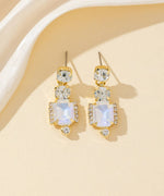 Charger l'image dans la galerie, Blossom bijoux - Boucles d’oreilles à clou strass rectangle  – 26PEBOL008
