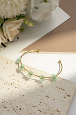 Charger l'image dans la galerie, COSMOS - Bracelet jonc doré fleurs colorées délicates acier lumineux
