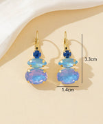 Charger l'image dans la galerie, Blossom bijoux - Boucles d’oreilles dormeuse strass trio ovale – 26PEBOL011
