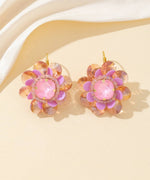 Charger l'image dans la galerie, Blossom bijoux - Boucles d’oreilles fleur à sequins &amp; strass – 26PEBOL024
