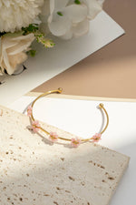 Charger l'image dans la galerie, COSMOS - Bracelet jonc doré fleurs colorées délicates acier lumineux
