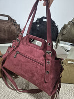 Charger l'image dans la galerie, MIA LAROUGE - SAC À MAIN AVEC BANDOULIÈRE EN SUÉDINE.
