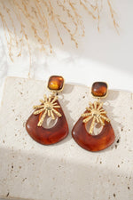 Charger l'image dans la galerie, COSMOS - Boucles d’oreilles ambre doré résine élégantes rétro soleil
