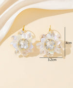 Charger l'image dans la galerie, Blossom bijoux - Boucles d’oreilles fleur à sequins &amp; strass – 26PEBOL024
