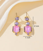 Charger l'image dans la galerie, Blossom bijoux - Boucles d’oreilles à clou strass rectangle  – 26PEBOL008
