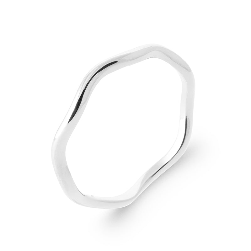 Bague Argent Ondulation - by URBAN