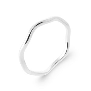 Bague Argent Ondulation - by URBAN