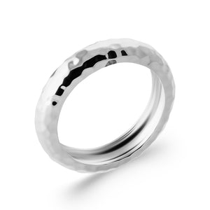 Bague jonc Argent Martelée - by URBAN