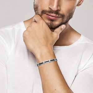 Bracelet acier & caoutchouc - By URBAN