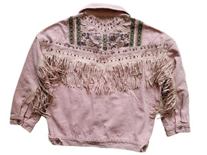 Veste à franges Rose - MELLY & CO