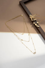 Charger l'image dans la galerie, COSMOS - Collier triple tour ovale acier inoxydable doré moderne chic
