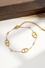 Charger l'image dans la galerie, COSMOS - Bracelet ovales acier inoxydable doré délicat moderne chic
