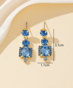 Charger l'image dans la galerie, Blossom bijoux - Boucles d’oreilles à clou strass rectangle  – 26PEBOL008
