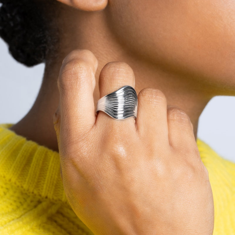 Bague Argent Vague - by URBAN
