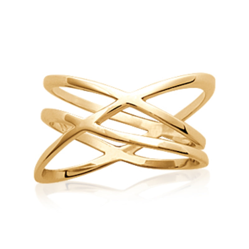 Bague Plaqué Or Anneaux mêlés - by URBAN