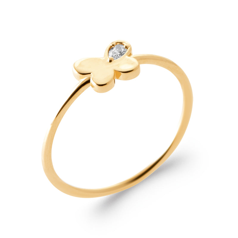 Bague Plaqué Or Papillon - by URBAN