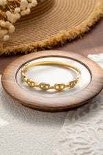 Charger l'image dans la galerie, COSMOS - Bracelet maillons ovales acier inoxydable doré strass femme
