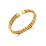 Charger l'image dans la galerie, Bracelet jonc Acier doré Mailles - By URBAN
