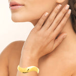 Charger l'image dans la galerie, Bracelet jonc Acier doré Vague - By URBAN
