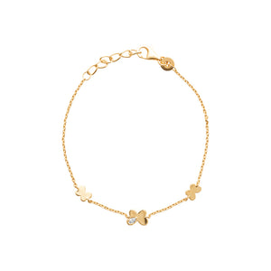 Bracelet Plaqué Or Papillons - by URBAN