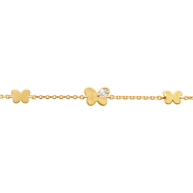 Bracelet Plaqué Or Papillons - by URBAN