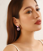 Charger l'image dans la galerie, Blossom bijoux - Boucles d’oreilles à clou strass carré émaillé – 26PEBOL009
