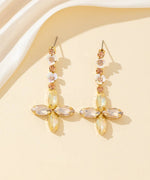 Charger l'image dans la galerie, Blossom bijoux - Boucles d’oreilles croix strass &amp; fleurs – 26PEBOL025

