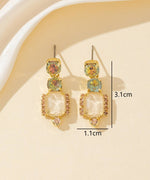 Charger l'image dans la galerie, Blossom bijoux - Boucles d’oreilles à clou strass rectangle  – 26PEBOL008
