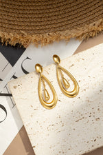 Charger l'image dans la galerie, COSMOS - Boucles oreilles goutte acier inoxydable sculptural moderne
