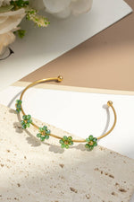 Charger l'image dans la galerie, COSMOS - Bracelet jonc doré fleurs colorées délicates acier lumineux
