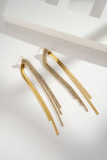 Charger l'image dans la galerie, COSMOS - Boucles d’oreilles longues strass femme acier inoxydable
