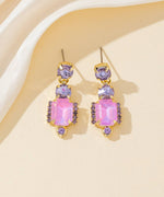 Charger l'image dans la galerie, Blossom bijoux - Boucles d’oreilles à clou strass rectangle  – 26PEBOL008

