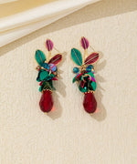 Charger l'image dans la galerie, Blossom bijoux - Boucles d’oreilles dormeuse feuillage et goutte - 26AHBOL070
