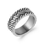 Charger l&#39;image dans la galerie, Bague en argent 925 composée d&#39;un anneau avec motif effet tressé convient aux femmes comme aux hommes
