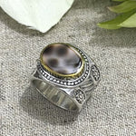 Charger l&#39;image dans la galerie, Bague Argent Mini ethnique Porcelaine Tigrée - JALAN
