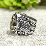 Charger l&#39;image dans la galerie, Bague Argent Ethnique Porcelaine tigrée - JALAN
